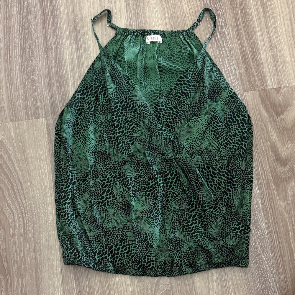 Nina Women's Green Patterned Camisole Top